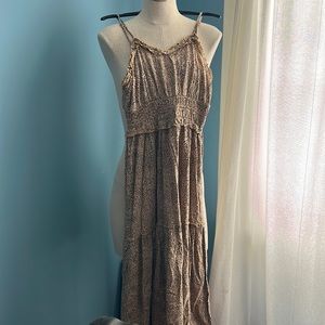 Leopard print spaghetti strap dress